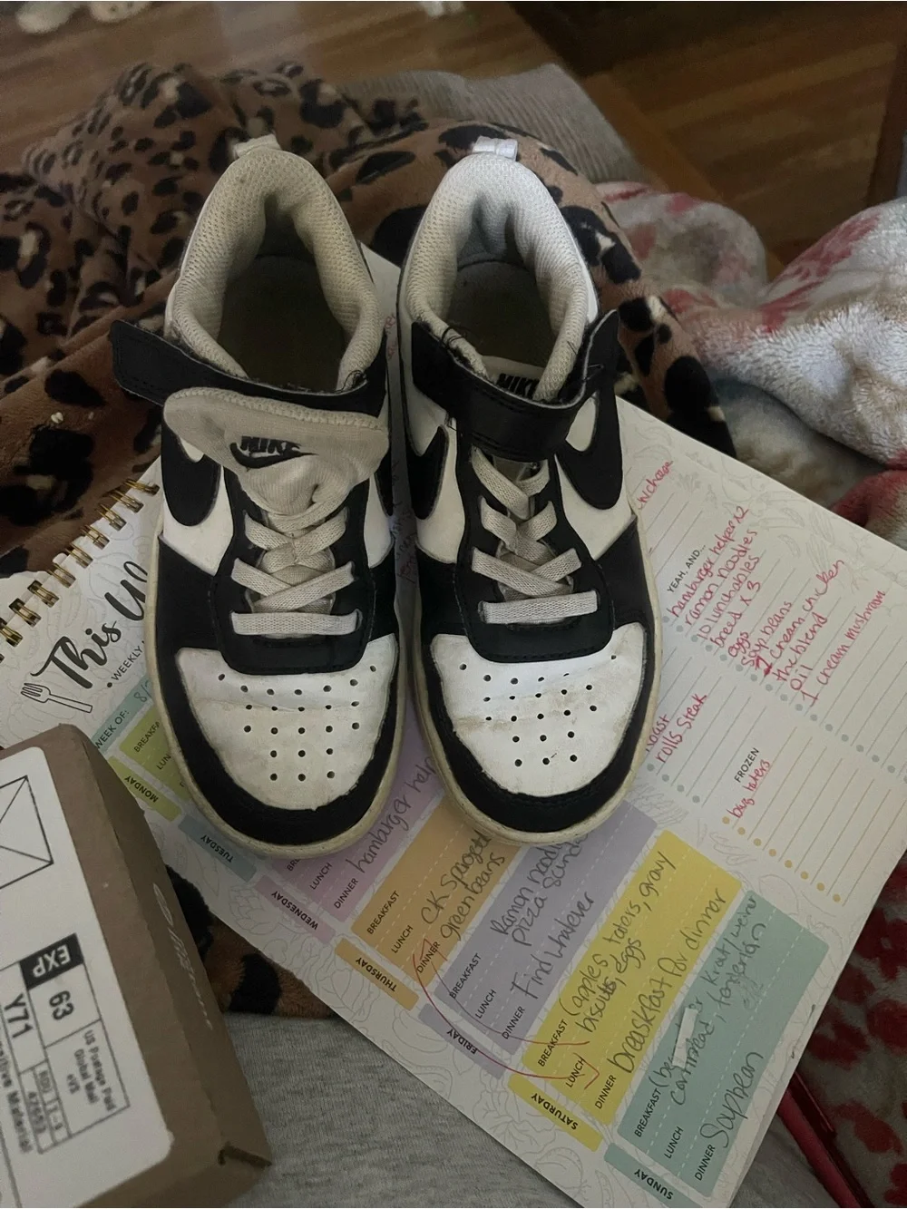 Nike Kids Black and White High-Top Sneakers
